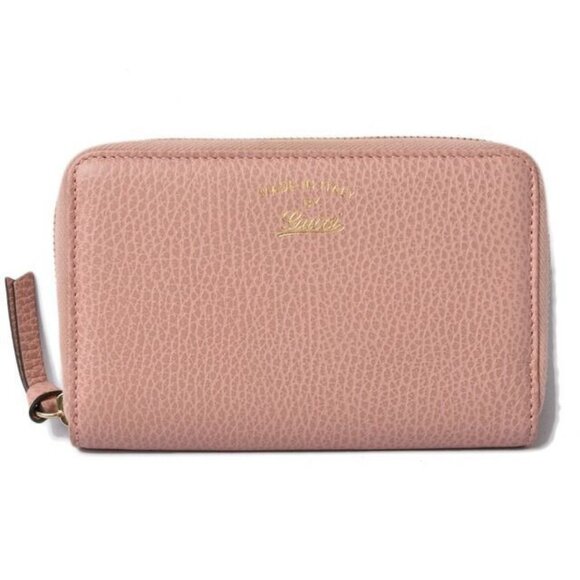 Gucci Wallet Foldable Wallet Swing Leather Light Pink
